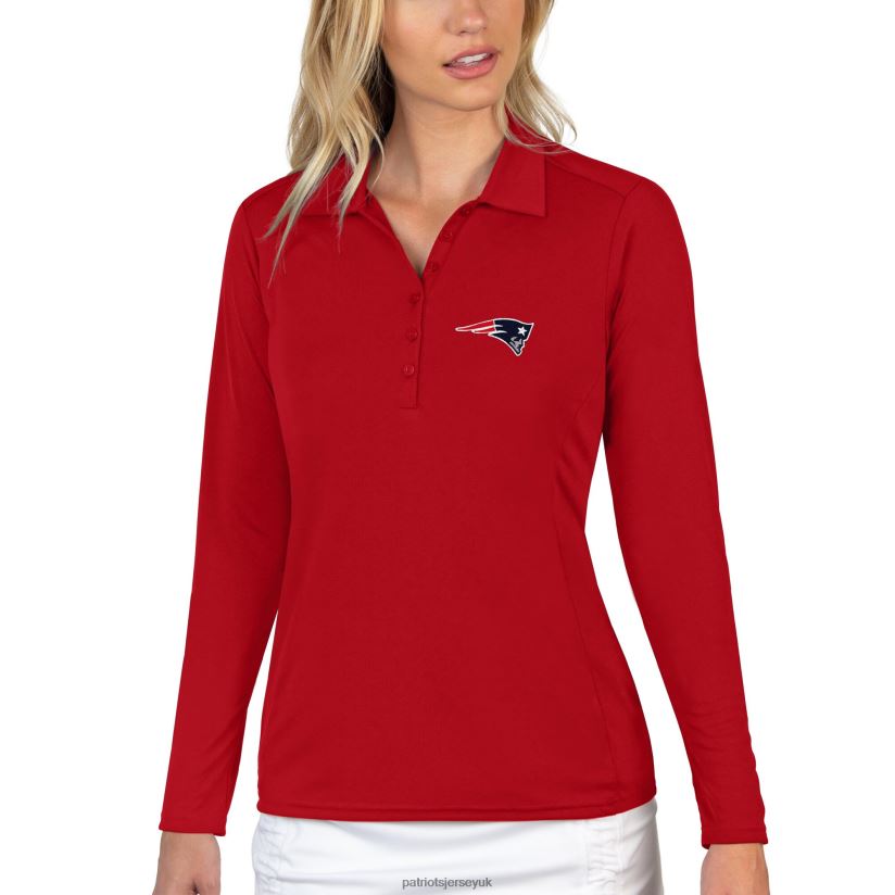 Antigua Red Tribute Long Sleeve Polo Women Patriots Jersey Clothing 6B6H8J2536