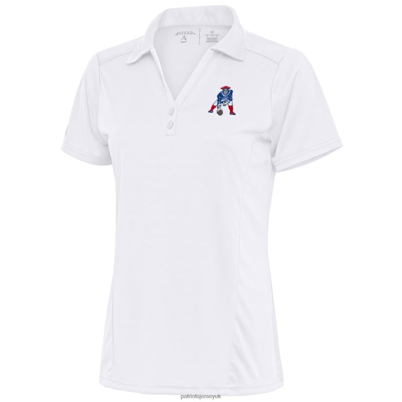 Antigua White Throwback Logo Tribute Polo Women Patriots Jersey Clothing 6B6H8J2549