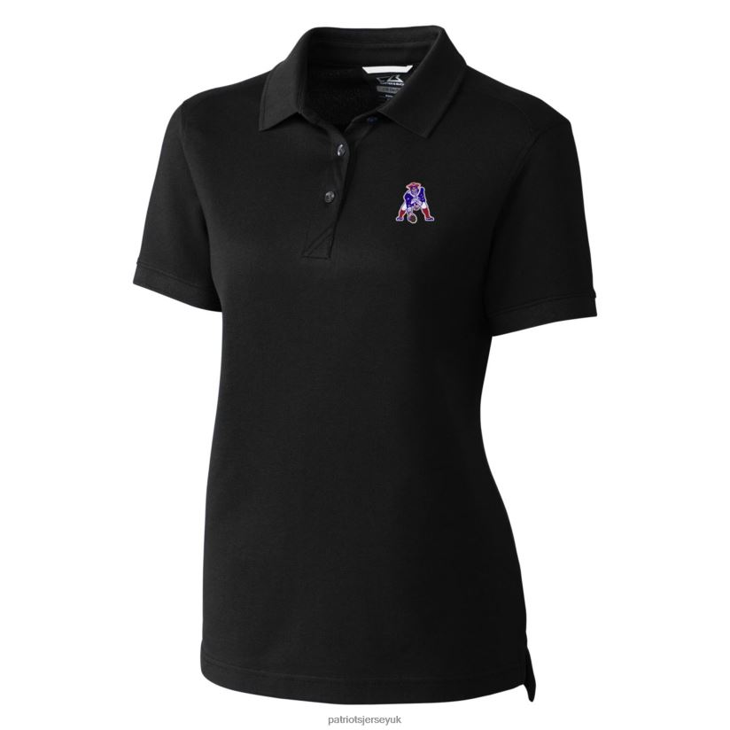 Cutter & Buck Black Throwback Logo Advantage Tri-Blend Pique Polo Women Patriots Jersey Clothing 6B6H8J2581