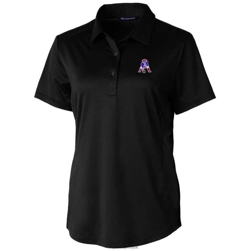 Cutter & Buck Black Throwback Logo Prospect Textured Stretch Polo Women Patriots Jersey Clothing 6B6H8J2597