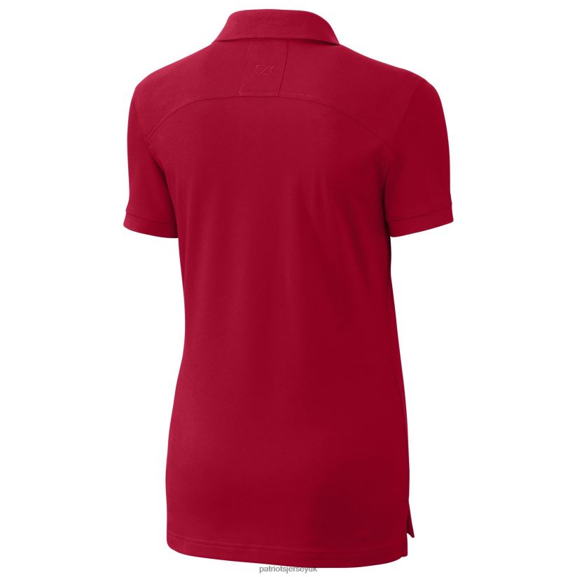 Cutter & Buck Red Americana Logo Advantage DryTec Tri-Blend Pique Polo Women Patriots Jersey Clothing 6B6H8J2571