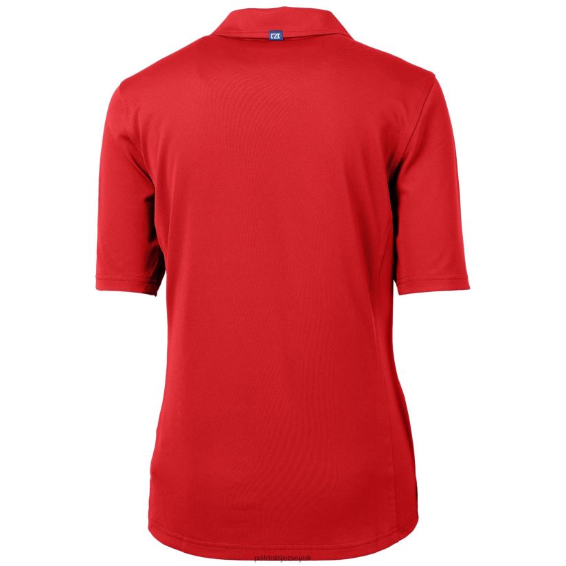 Cutter & Buck Red Americana Virtue Eco Pique Recycled Polo Women Patriots Jersey Clothing 6B6H8J2575