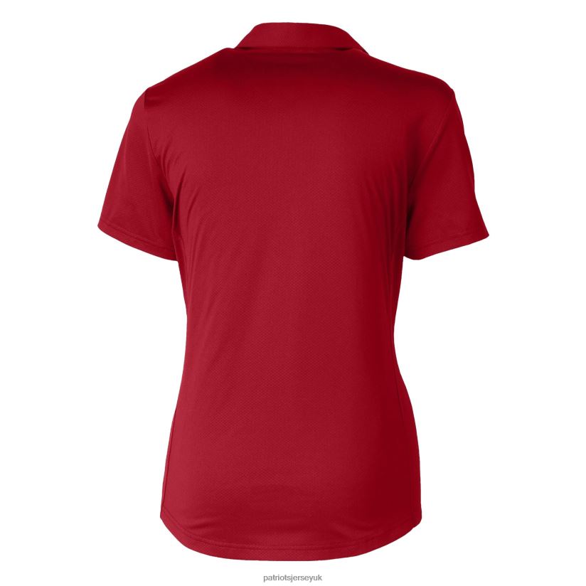 Cutter & Buck Red Helmet Logo DryTec Prospect Textured Stretch Polo Women Patriots Jersey Clothing 6B6H8J2522