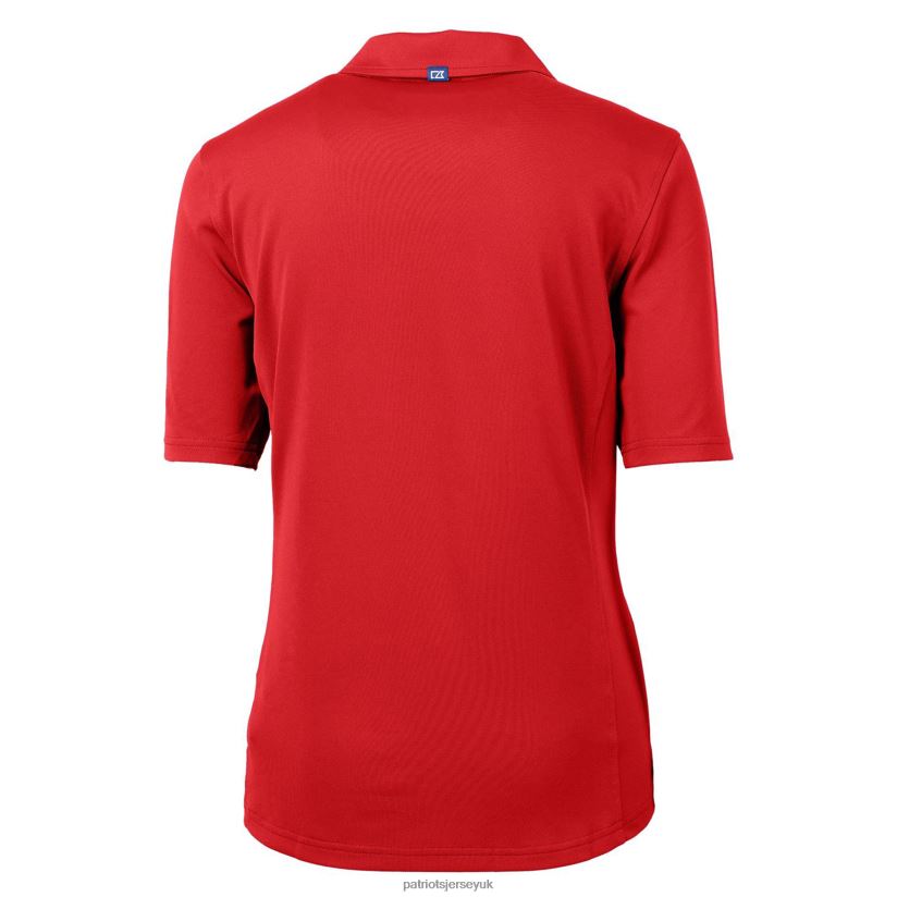 Cutter & Buck Red Throwback Logo Virtue Eco Pique Recycled Polo Women Patriots Jersey Clothing 6B6H8J2591