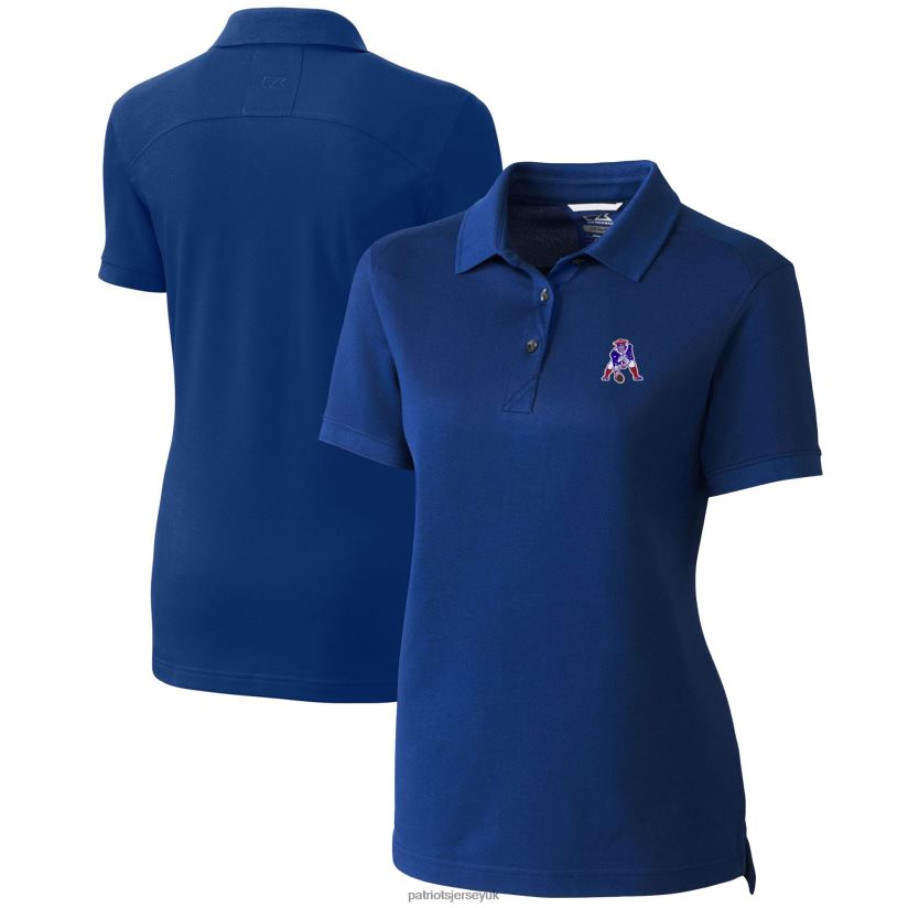 Cutter & Buck Royal Throwback Logo Advantage Tri-Blend Pique Polo Women Patriots Jersey Clothing 6B6H8J2582