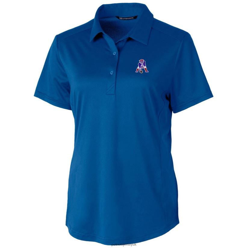 Cutter & Buck Royal Throwback Logo Prospect Textured Stretch Polo Women Patriots Jersey Clothing 6B6H8J2596