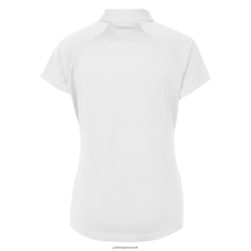 Cutter & Buck White Helmet Logo DryTec Forge Stretch Polo Women Patriots Jersey Clothing 6B6H8J2510