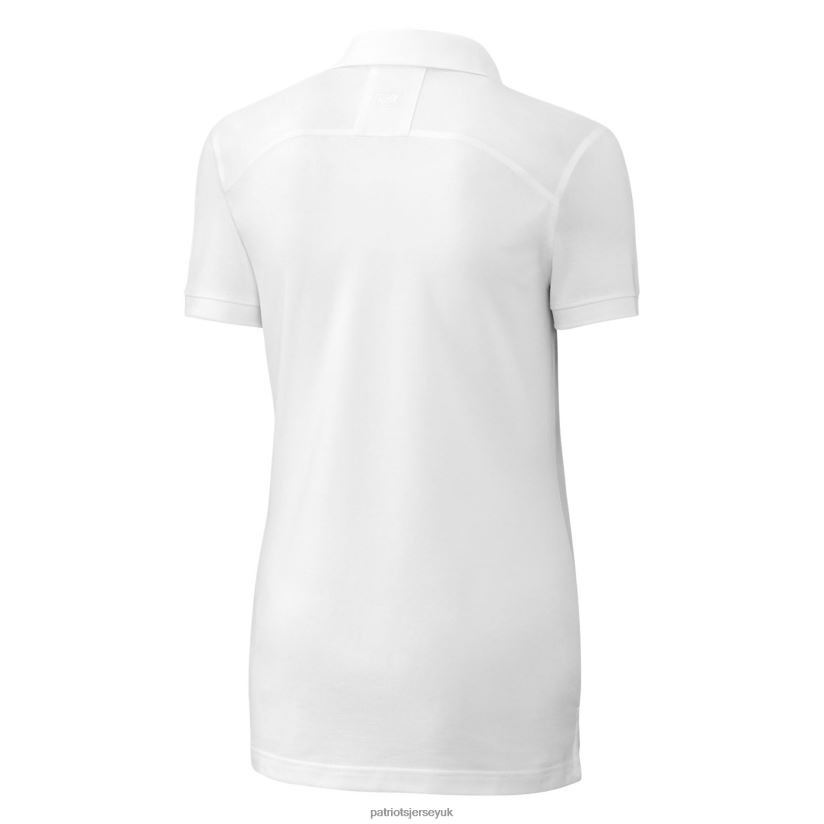 Cutter & Buck White Throwback Logo Advantage Tri-Blend Pique Polo Women Patriots Jersey Clothing 6B6H8J2580