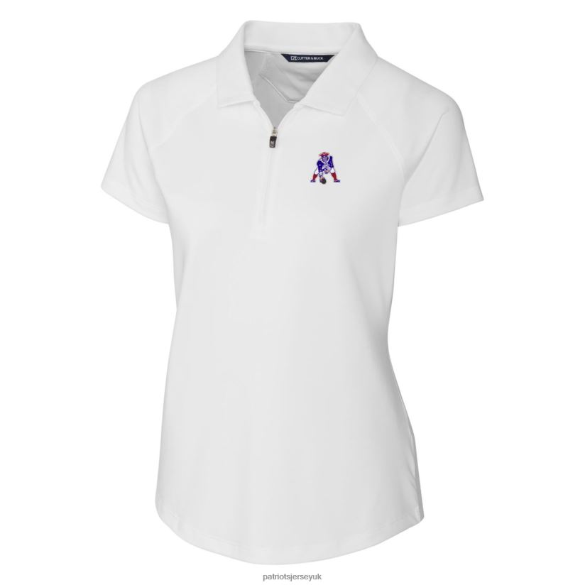 Cutter & Buck White Throwback Logo Forge Stretch Polo Women Patriots Jersey Clothing 6B6H8J2606