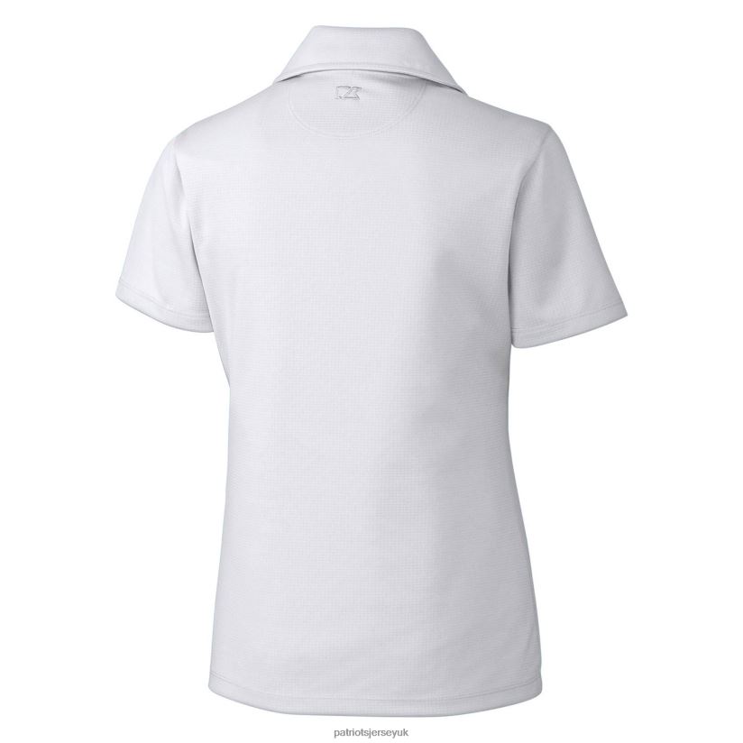 Cutter & Buck White Throwback Logo Genre DryTec Textured Polo Women Patriots Jersey Clothing 6B6H8J2587