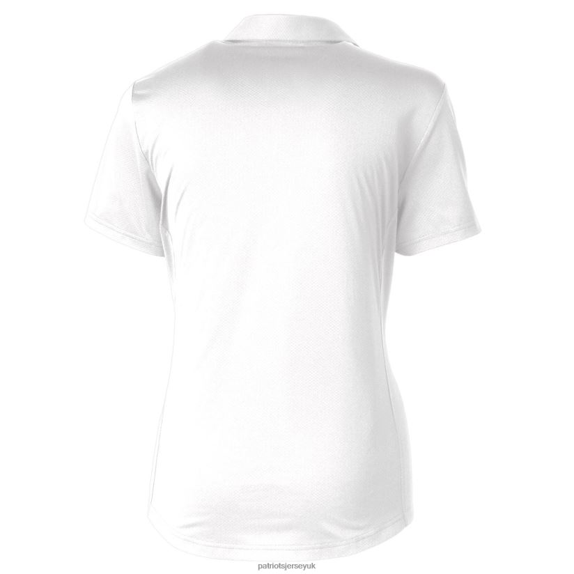 Cutter & Buck White Throwback Logo Prospect Textured Stretch Polo Women Patriots Jersey Clothing 6B6H8J2599