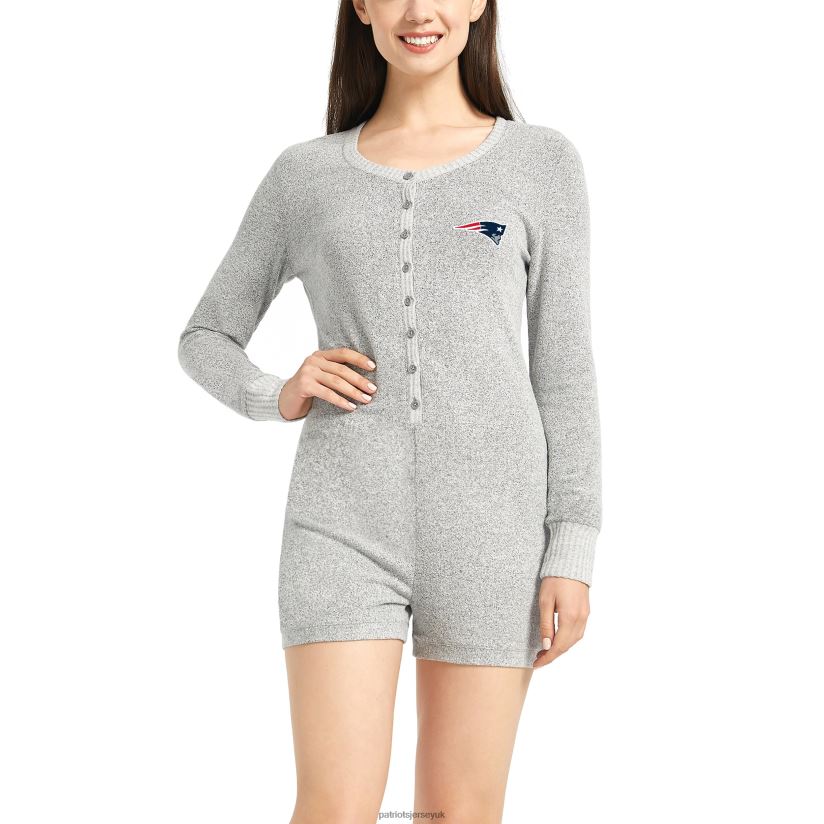 Concepts Sport Heathered Gray Venture Sweater Romper Women Patriots Jersey Clothing 6B6H8J2894