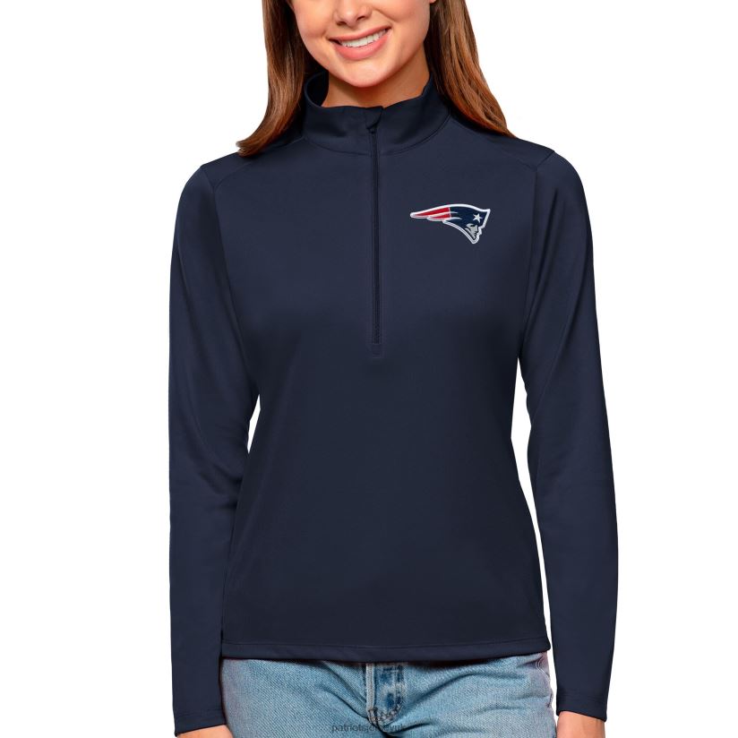 Antigua Navy Tribute Half-Zip Top Women Patriots Jersey Clothing 6B6H8J2831
