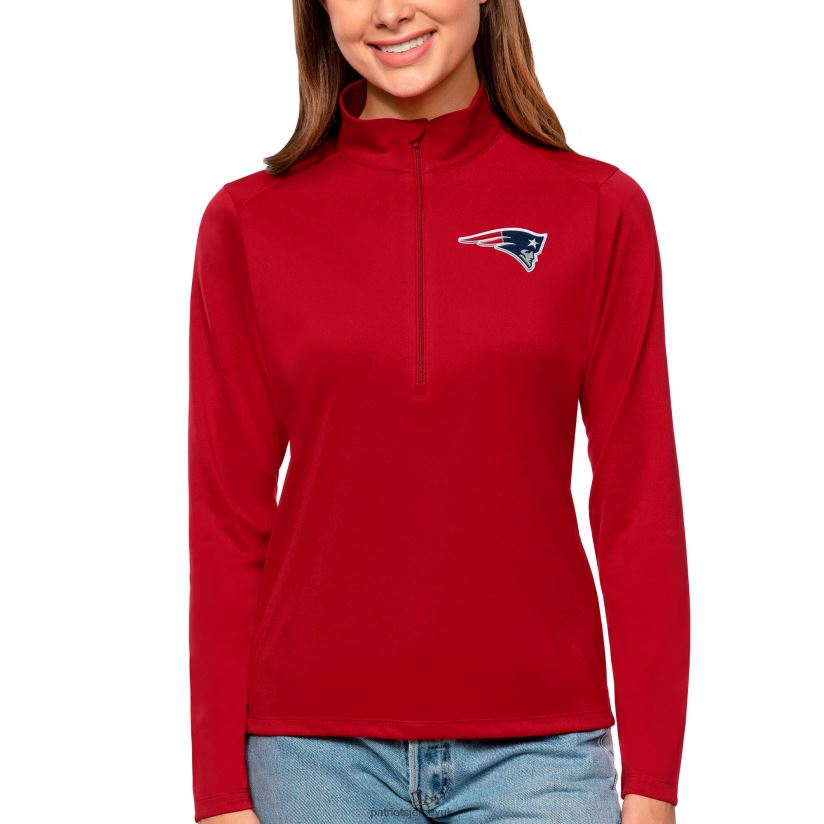 Antigua Red Tribute Half-Zip Top Women Patriots Jersey Clothing 6B6H8J2812