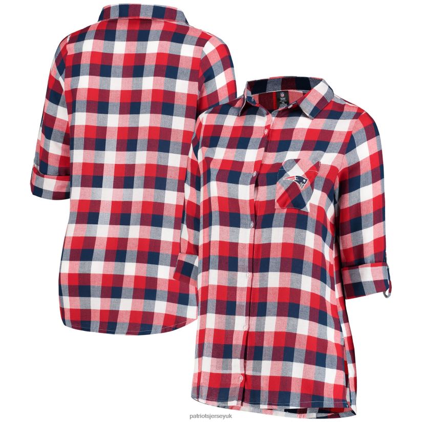 Concepts Sport Navy/Red Plus Size Breakout Flannel Nightshirt Women Patriots Jersey Clothing 6B6H8J2814