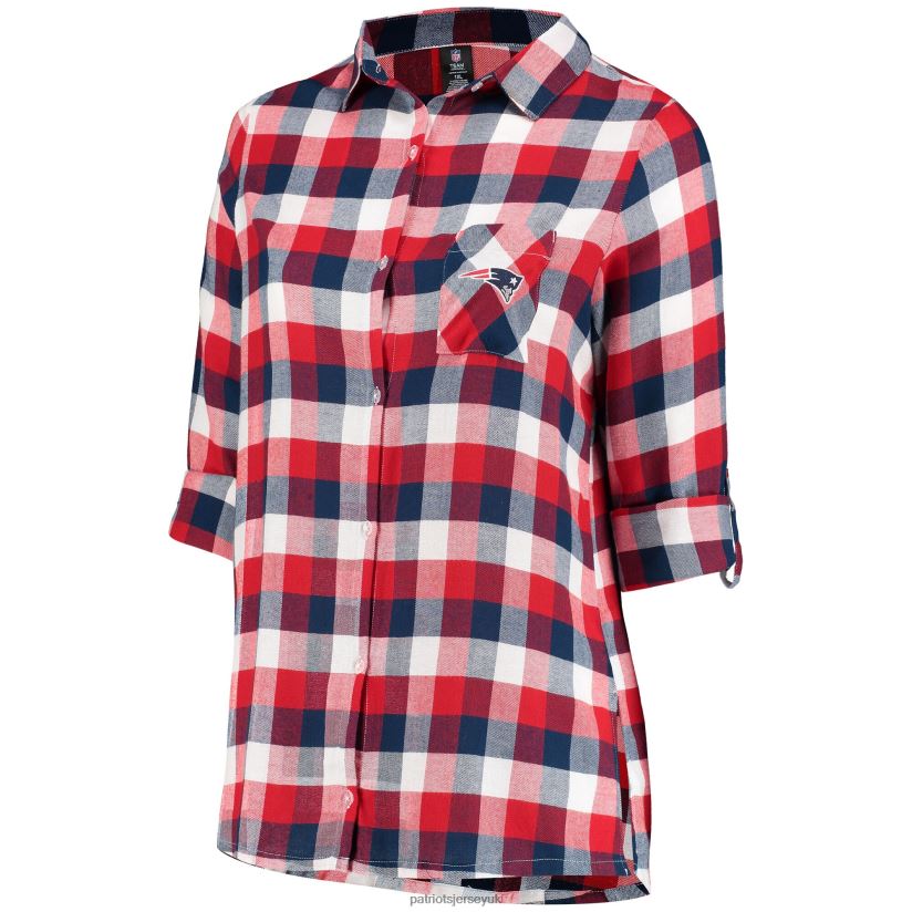 Concepts Sport Navy/Red Plus Size Breakout Flannel Nightshirt Women Patriots Jersey Clothing 6B6H8J2814