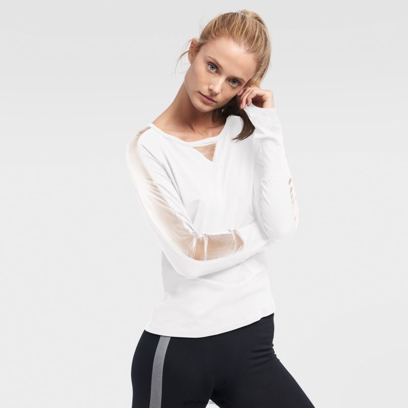 DKNY Sport White Gabby Mesh Long Sleeve T-Shirt Women Patriots Jersey Clothing 6B6H8J2761