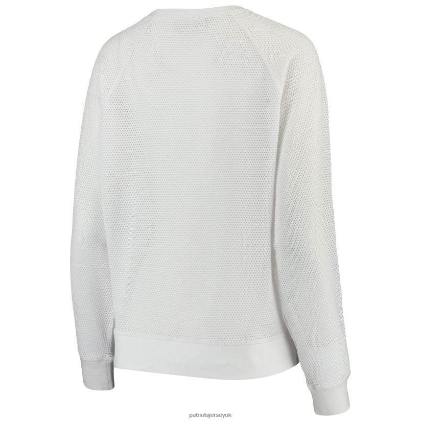 DKNY Sport White Lauren Mesh Long Sleeve T-Shirt Women Patriots Jersey Clothing 6B6H8J2763