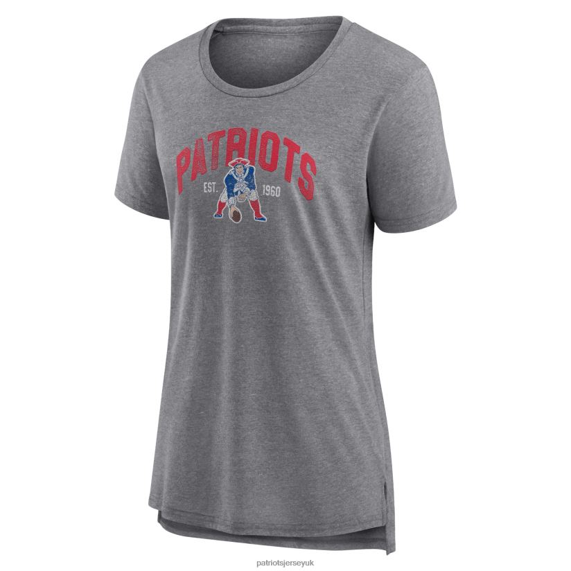 Fanatics Branded Heathered Gray Drop Back Modern T-Shirt Women Patriots Jersey Clothing 6B6H8J2666