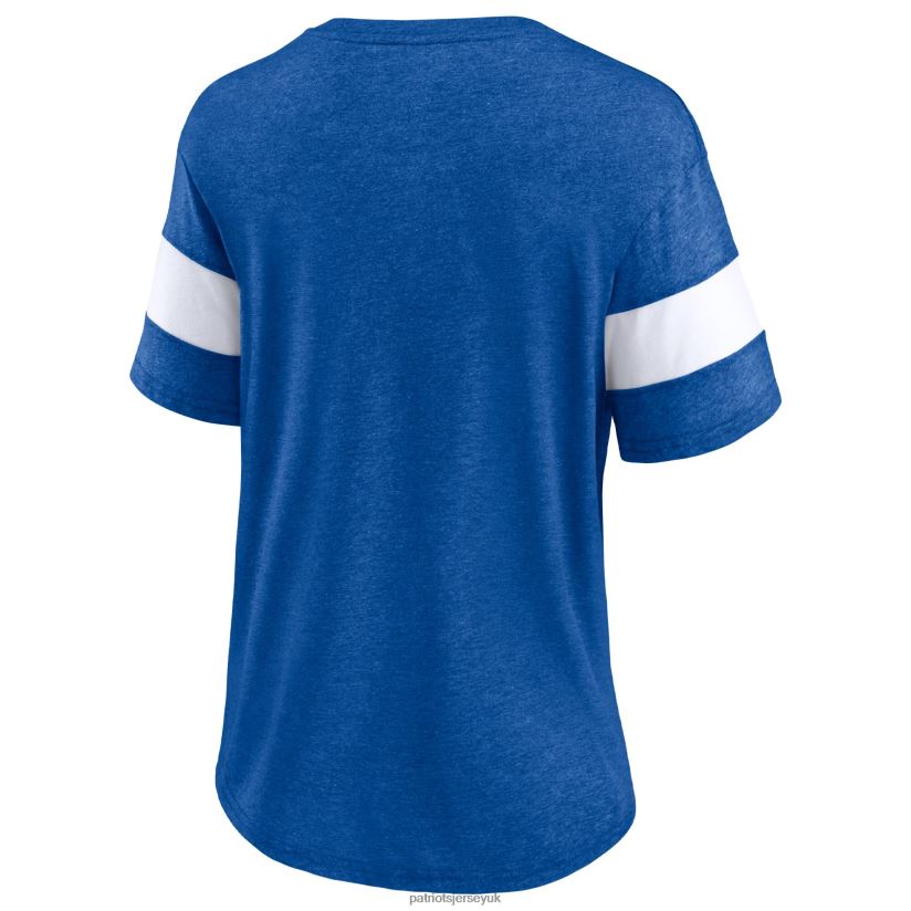 Fanatics Branded Heathered Royal Give It All Half-Sleeve V-Neck T-Shirt Women Patriots Jersey Clothing 6B6H8J2691