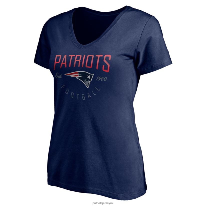 Fanatics Branded Navy Live For It V-Neck T-Shirt Women Patriots Jersey Clothing 6B6H8J2757