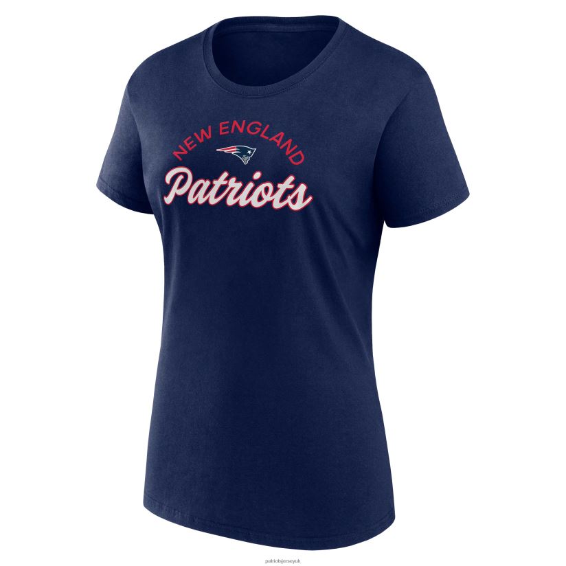 Fanatics Branded Navy/White Lightweight Short & Long Sleeve T-Shirt Combo Pack Women Patriots Jersey Clothing 6B6H8J2634