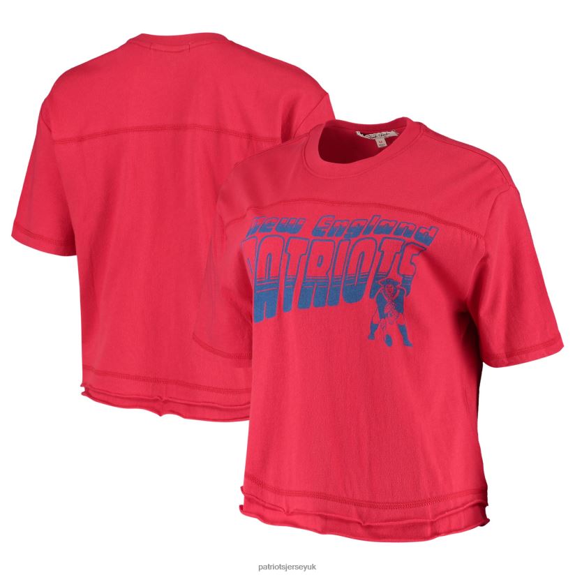 Junk Food Red Champions Crop Top T-Shirt Women Patriots Jersey Clothing 6B6H8J2758