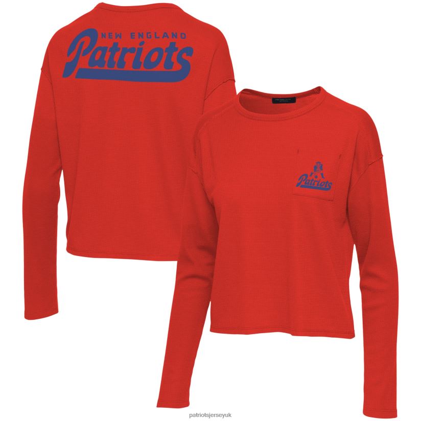 Junk Food Red Pocket Thermal Long Sleeve T-Shirt Women Patriots Jersey Clothing 6B6H8J2746