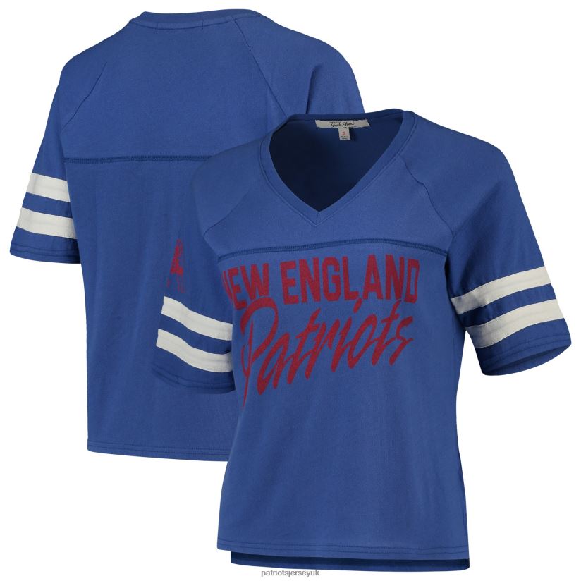 Junk Food Royal Football Half-Sleeve V-Neck T-Shirt Women Patriots Jersey Clothing 6B6H8J2765