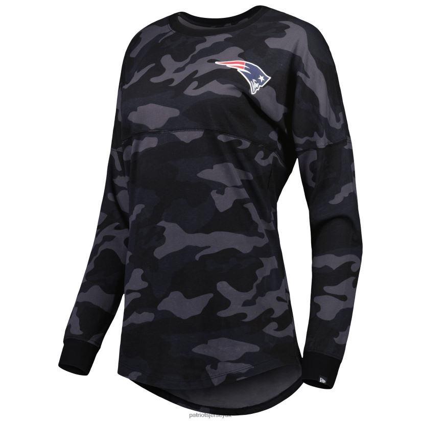 New Era Black Camo Long Sleeve T-Shirt Women Patriots Jersey Clothing 6B6H8J2662