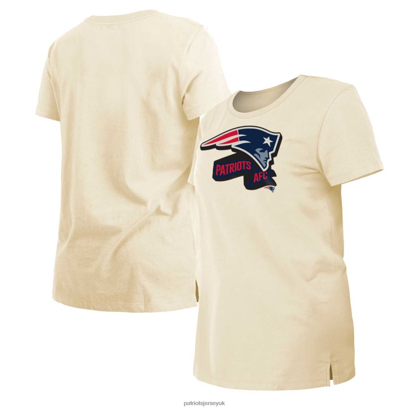 New Era Cream Chrome Sideline T-Shirt Women Patriots Jersey Clothing 6B6H8J2744