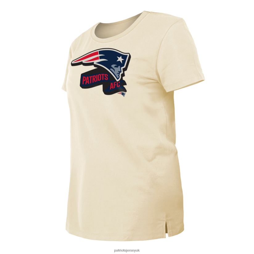 New Era Cream Chrome Sideline T-Shirt Women Patriots Jersey Clothing 6B6H8J2744