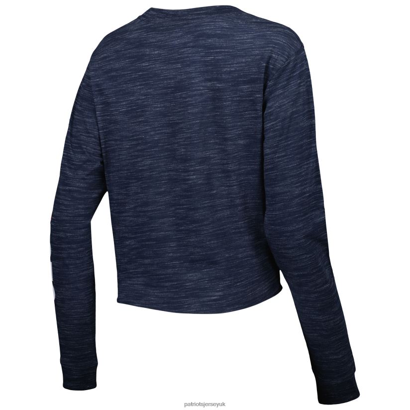 New Era Navy Crop Long Sleeve T-Shirt Women Patriots Jersey Clothing 6B6H8J2731