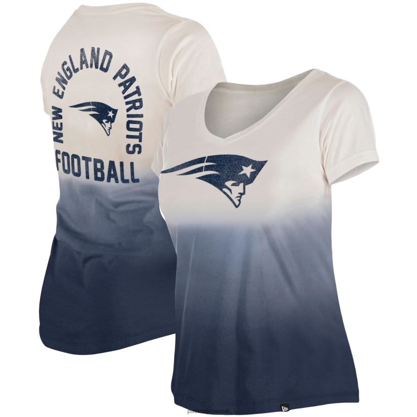 New Era Navy Dip Dye V-Neck T-Shirt Women Patriots Jersey Clothing 6B6H8J2636
