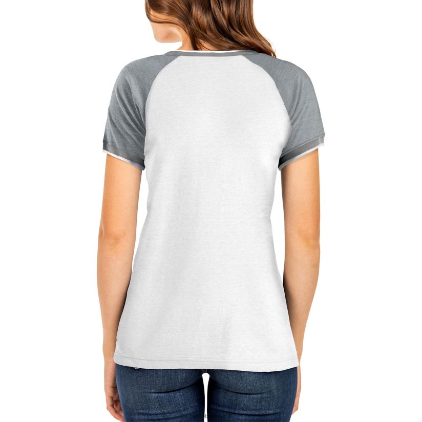 New Era White/Gray Training Camp Raglan V-Neck T-Shirt Women Patriots Jersey Clothing 6B6H8J2766