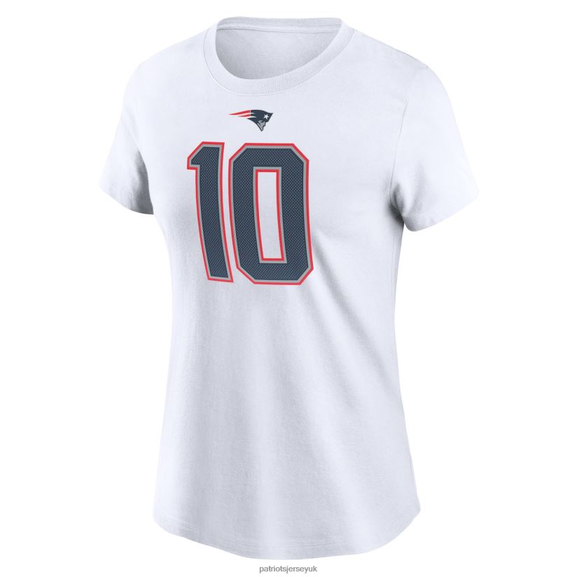 Nike Mac Jones White Player Name & Number T-Shirt Women Patriots Jersey Clothing 6B6H8J2792