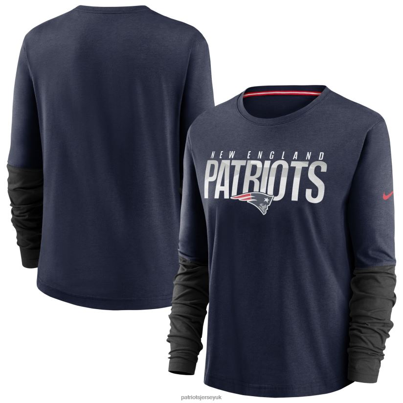 Nike Navy City Mascot Breathe Long Sleeve T-Shirt Women Patriots Jersey Clothing 6B6H8J2716