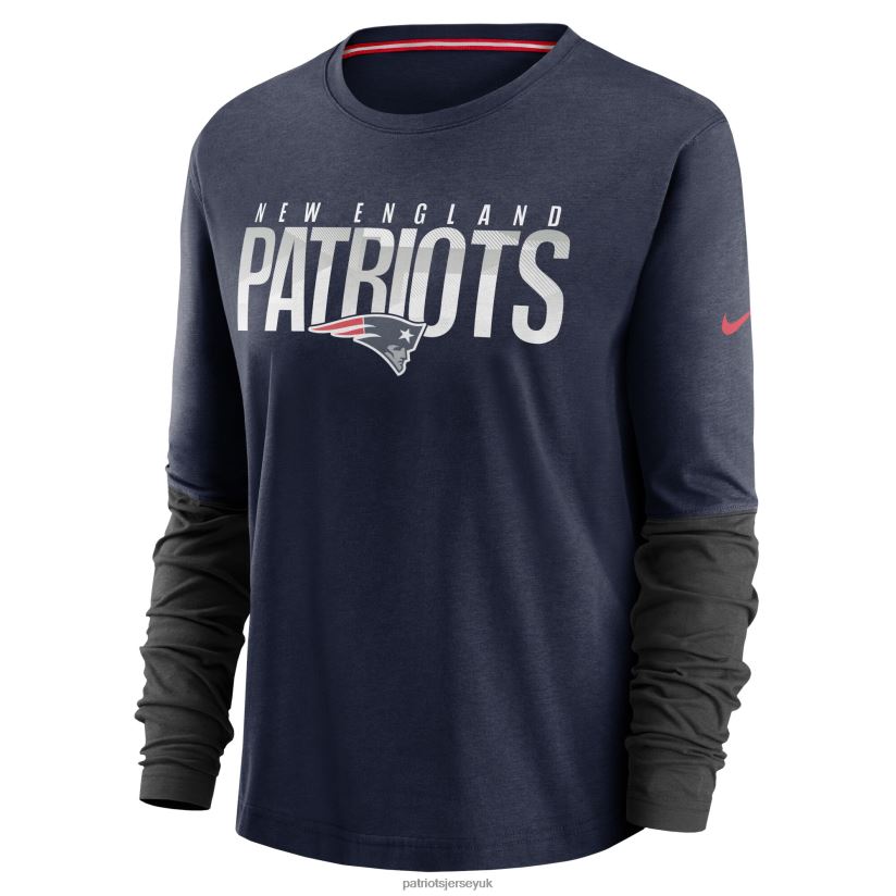 Nike Navy City Mascot Breathe Long Sleeve T-Shirt Women Patriots Jersey Clothing 6B6H8J2716