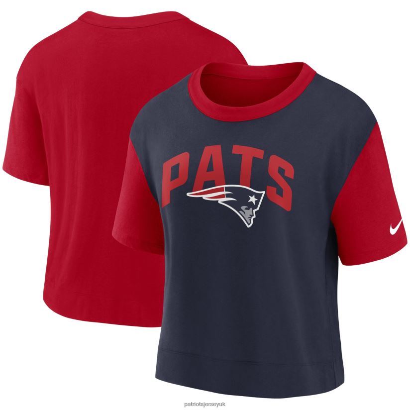 Nike Red/Navy High Hip Fashion T-Shirt Women Patriots Jersey Clothing 6B6H8J2665