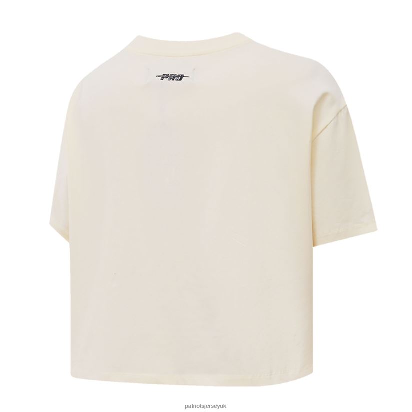 Pro Standard Cream Retro Classic Boxy Cropped T-Shirt Women Patriots Jersey Clothing 6B6H8J2655