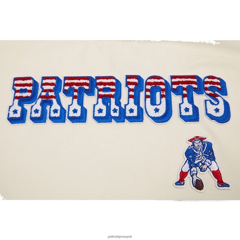 Pro Standard Cream Retro Classic Boxy Cropped T-Shirt Women Patriots Jersey Clothing 6B6H8J2655