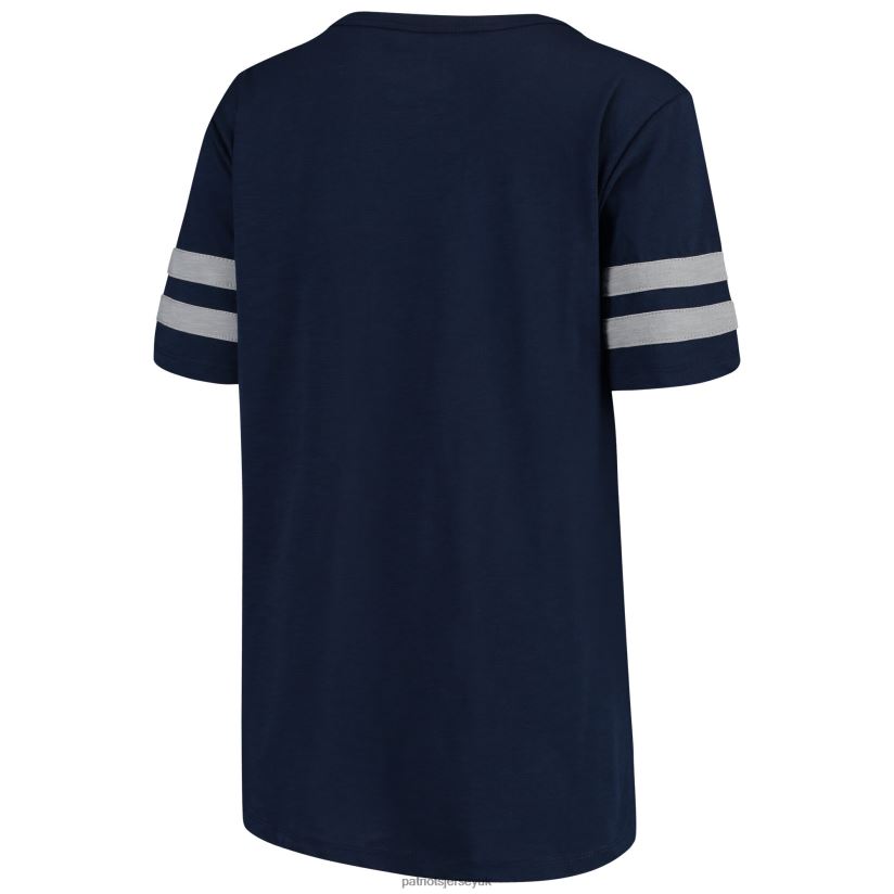 Touch Navy Triple Play V-Neck T-Shirt Women Patriots Jersey Clothing 6B6H8J2760