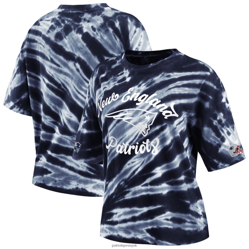 WEAR by Erin Andrews Navy Tie-Dye T-Shirt Women Patriots Jersey Clothing 6B6H8J2705