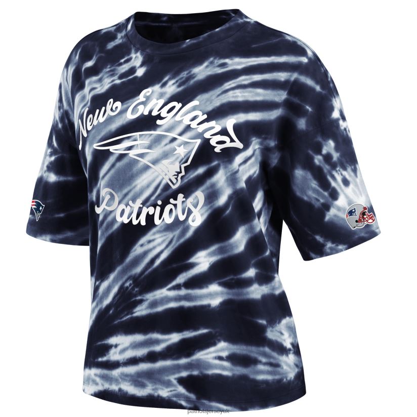 WEAR by Erin Andrews Navy Tie-Dye T-Shirt Women Patriots Jersey Clothing 6B6H8J2705