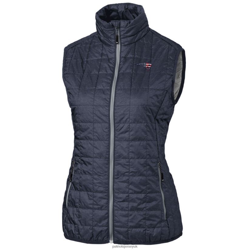 Cutter & Buck Navy Rainier PrimaLoft Eco Full-Zip Puffer Vest Women Patriots Jersey Clothing 6B6H8J1021
