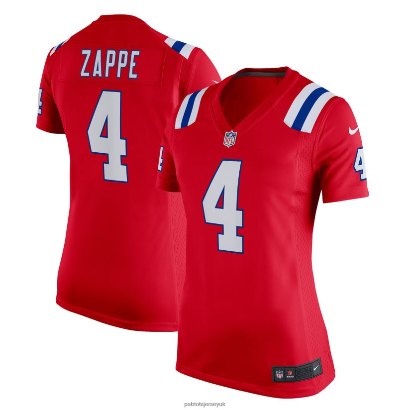 Nike Bailey Zappe Red Alternate Game Player Jersey Women Patriots Jersey Clothing 6B6H8J1223