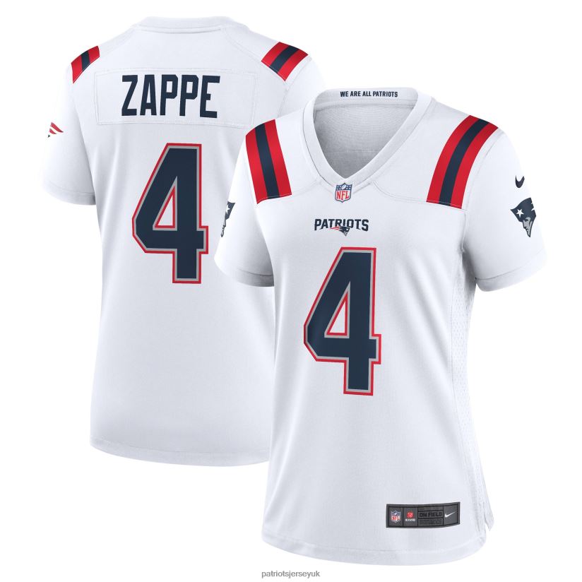 Nike Bailey Zappe White Game Player Jersey Women Patriots Jersey Clothing 6B6H8J1222