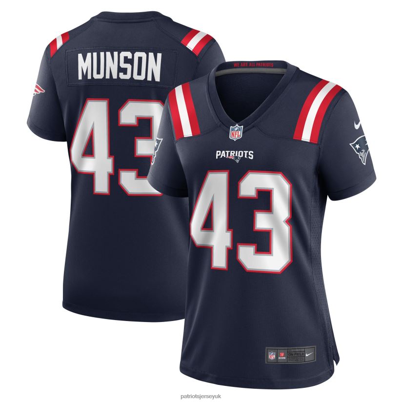 Nike Calvin Munson Navy Home Game Player Jersey Women Patriots Jersey Clothing 6B6H8J1215