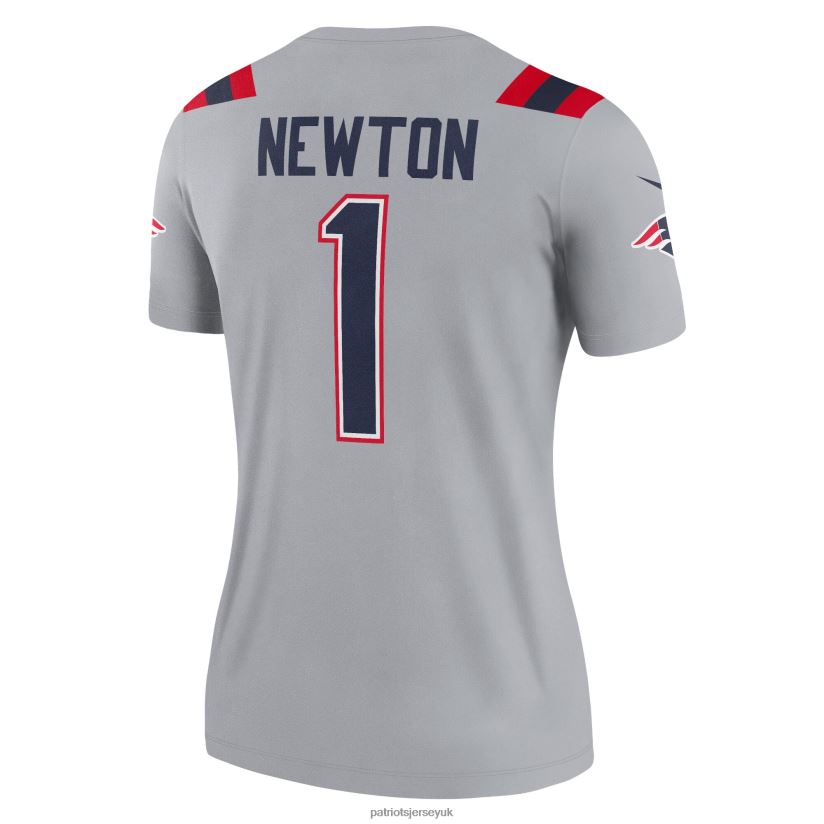 Nike Cam Newton Gray Inverted Legend Jersey Women Patriots Jersey Clothing 6B6H8J1220