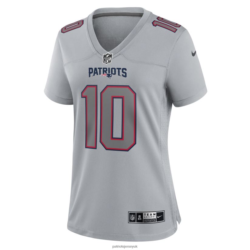 Nike Mac Jones Gray Atmosphere Fashion Game Jersey Women Patriots Jersey Clothing 6B6H8J1196